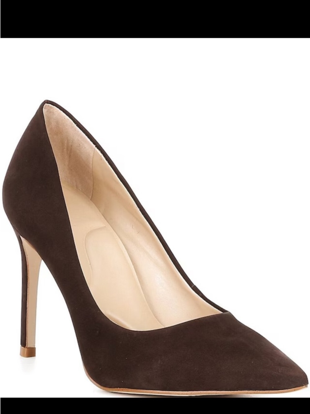 Gianni Bini Sampras Nubuck Pointed Toe Pump Dark Brown Roast